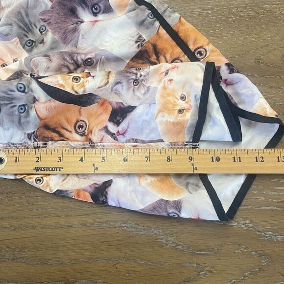 Bioworld Cat Print Swim Shorts Mens Medium Built in Brief AOP Lace Up Beach - Picture 12 of 12